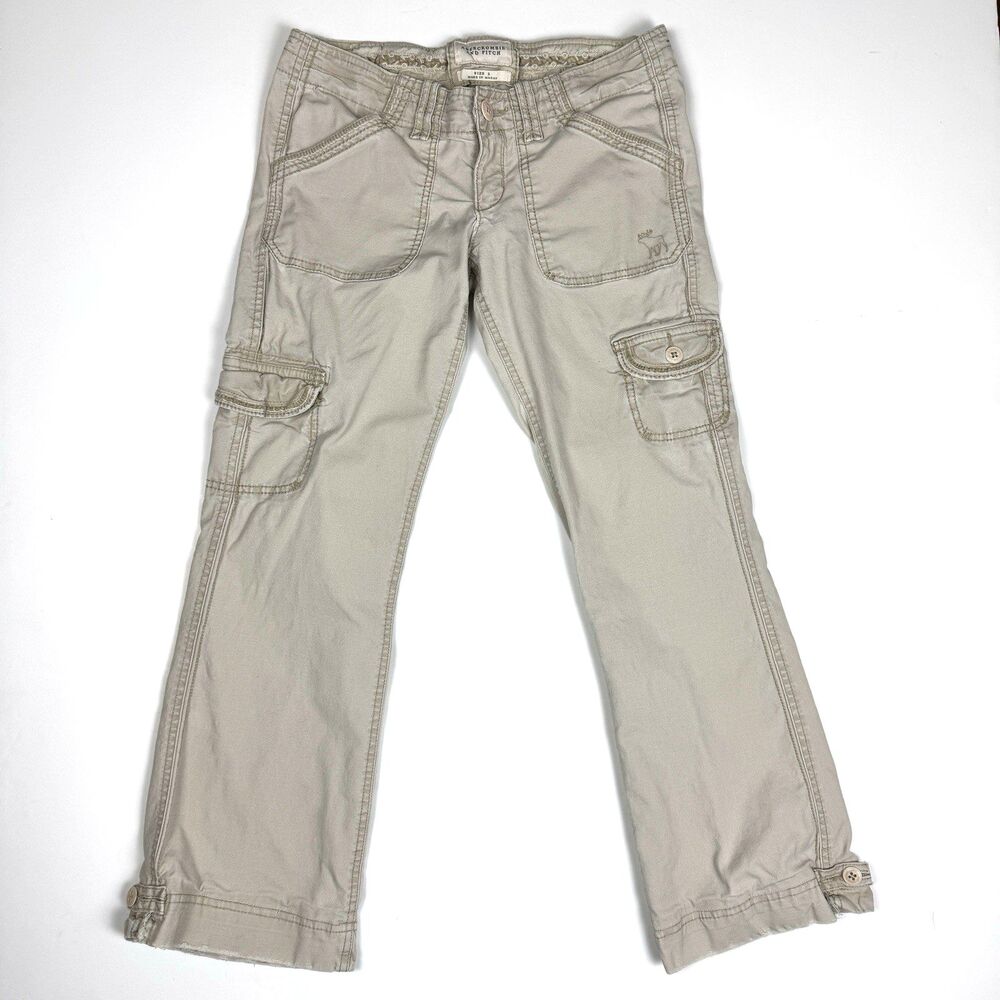Y2K Abercrombie & Fitch  Khaki Ultra Low Rise  Prep Preppy Cargo Pants, Sz. 2
